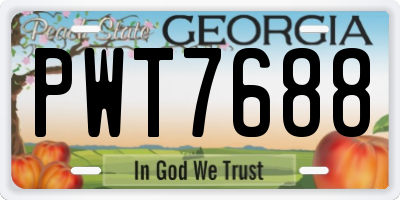 GA license plate PWT7688