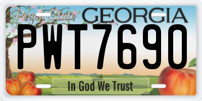 GA license plate PWT7690
