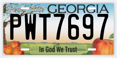 GA license plate PWT7697