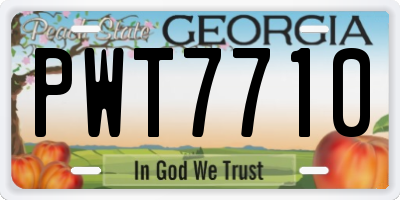GA license plate PWT7710