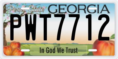 GA license plate PWT7712