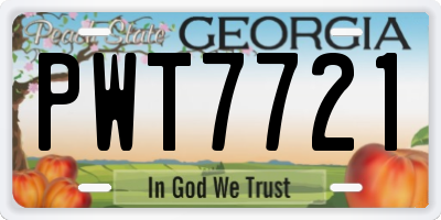 GA license plate PWT7721