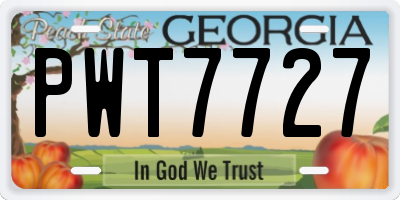 GA license plate PWT7727