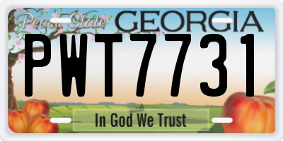 GA license plate PWT7731