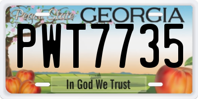 GA license plate PWT7735