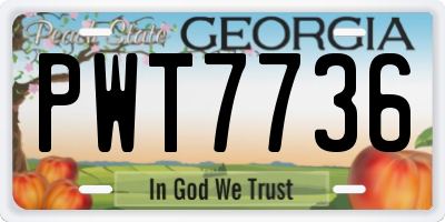 GA license plate PWT7736
