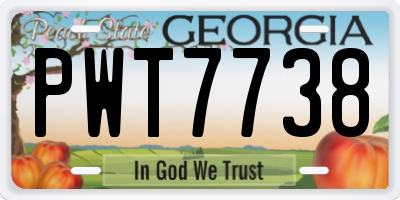 GA license plate PWT7738