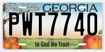 GA license plate PWT7740