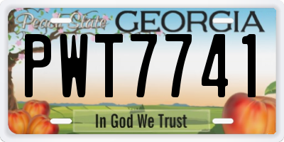 GA license plate PWT7741