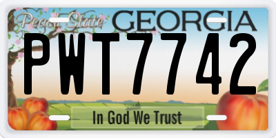 GA license plate PWT7742
