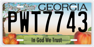 GA license plate PWT7743