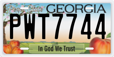 GA license plate PWT7744