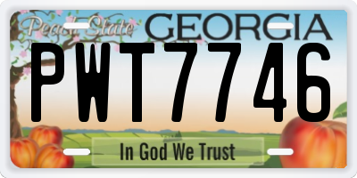 GA license plate PWT7746