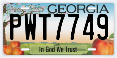 GA license plate PWT7749
