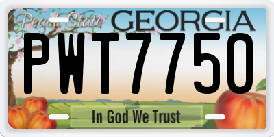 GA license plate PWT7750