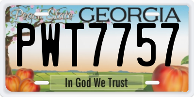 GA license plate PWT7757