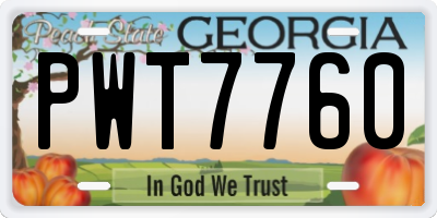 GA license plate PWT7760