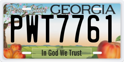 GA license plate PWT7761