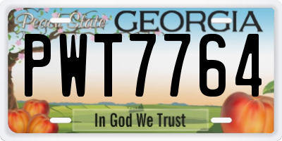 GA license plate PWT7764