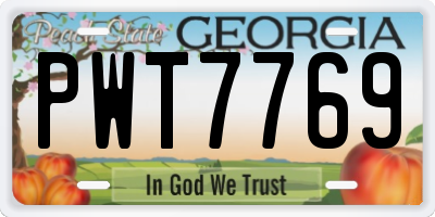 GA license plate PWT7769