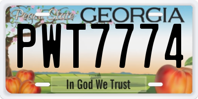 GA license plate PWT7774