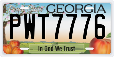GA license plate PWT7776