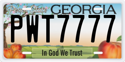 GA license plate PWT7777