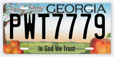 GA license plate PWT7779