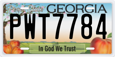 GA license plate PWT7784