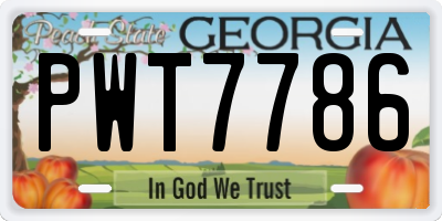 GA license plate PWT7786