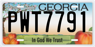 GA license plate PWT7791