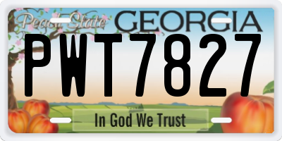GA license plate PWT7827