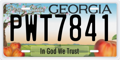 GA license plate PWT7841