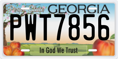 GA license plate PWT7856