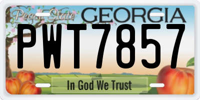 GA license plate PWT7857