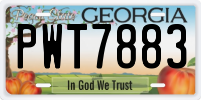 GA license plate PWT7883