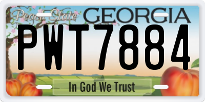 GA license plate PWT7884