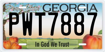 GA license plate PWT7887