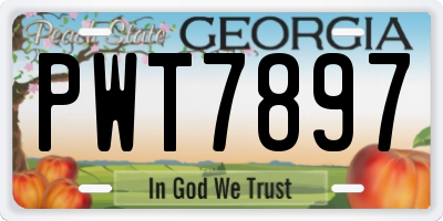 GA license plate PWT7897