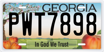 GA license plate PWT7898