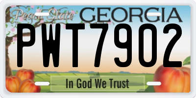 GA license plate PWT7902