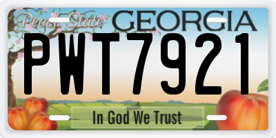 GA license plate PWT7921