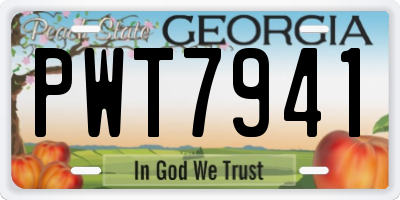 GA license plate PWT7941