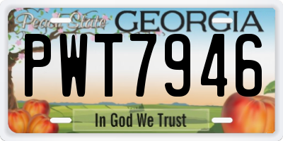 GA license plate PWT7946