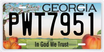 GA license plate PWT7951
