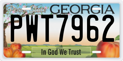 GA license plate PWT7962