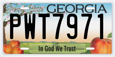 GA license plate PWT7971
