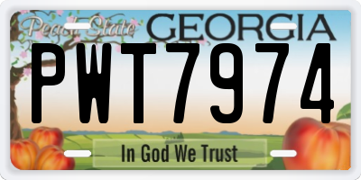 GA license plate PWT7974