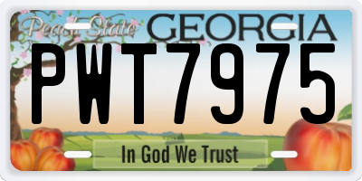 GA license plate PWT7975