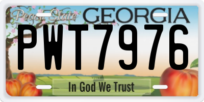 GA license plate PWT7976
